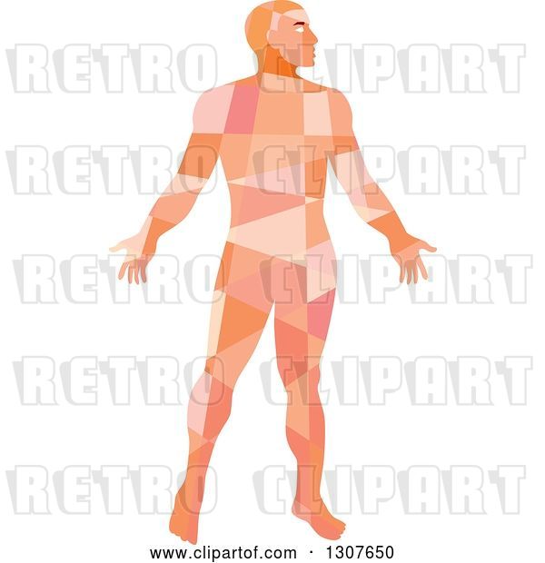Vector Clip Art of Retro Low Poly Geometric Nude Guy