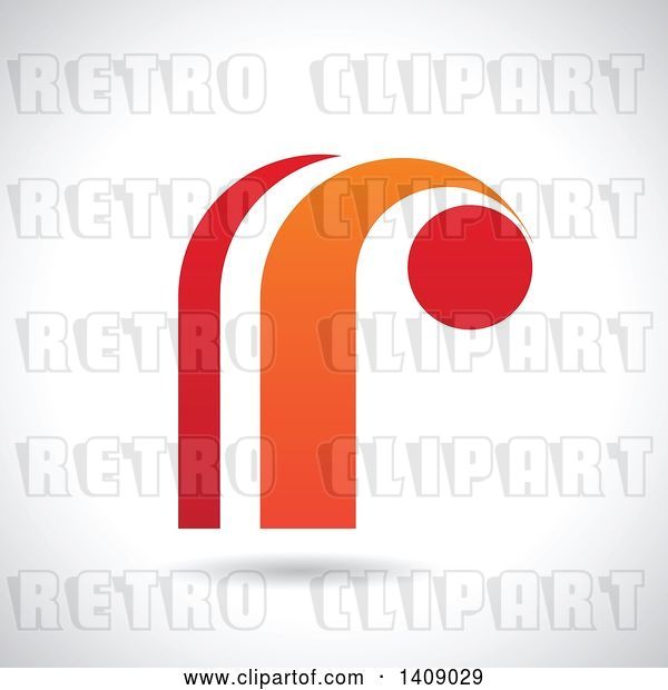 Vector Clip Art of Retro Lowercase Letter R Abstract Design