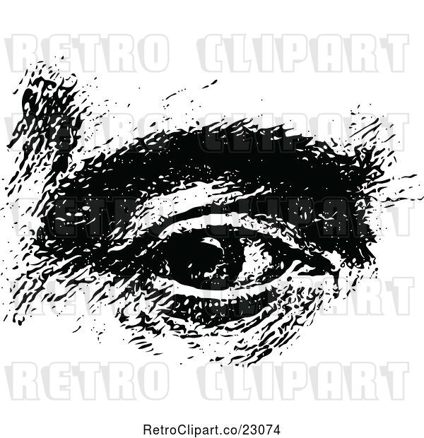 Vector Clip Art of Retro Male Human Eye