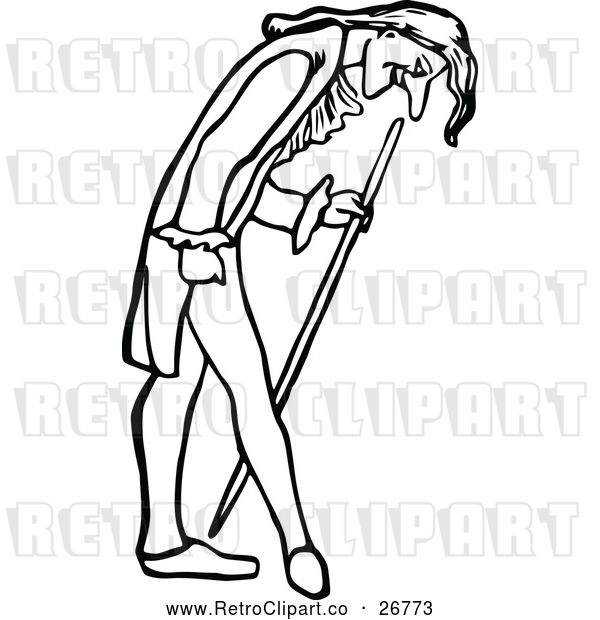 Vector Clip Art of Retro Man Bowing