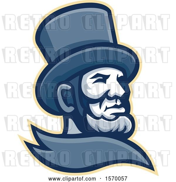 Vector Clip Art of Retro Mascot of Abraham Lincoln in a Top Hat