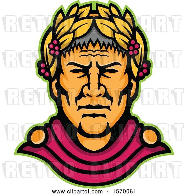 Vector Clip Art of Retro Mascot of Julius Caesar