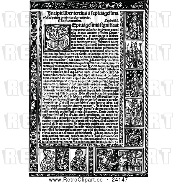 Vector Clip Art of Retro Medieval Book Page