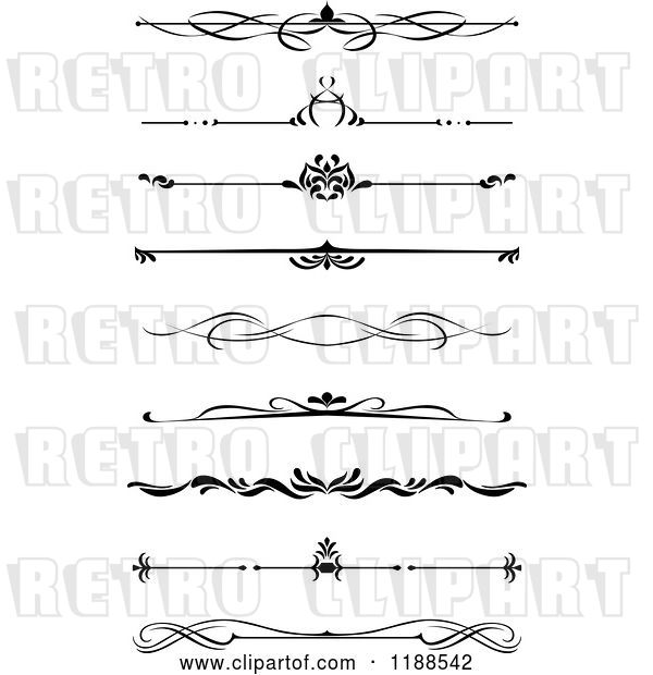 Vector Clip Art of Retro Medieval Book Rules or Borders