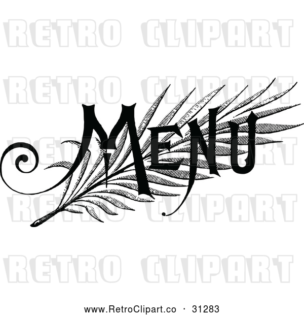 Vector Clip Art of Retro Menu Text