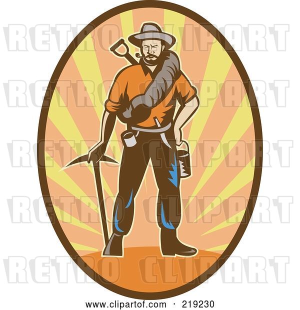 Vector Clip Art of Retro Miner Guy Logo - 2
