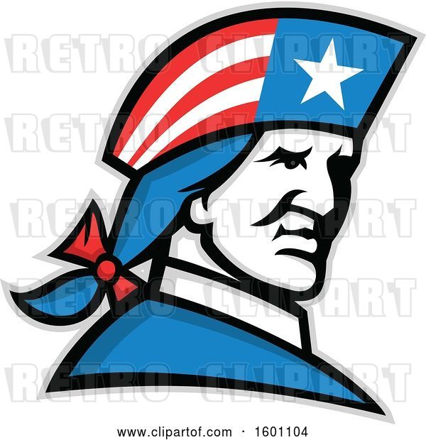 Vector Clip Art of Retro Minuteman American Patriot Soldier