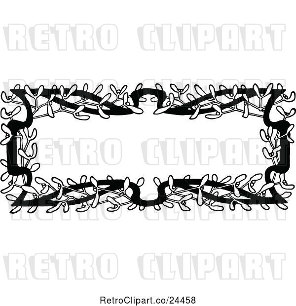 Vector Clip Art of Retro Mistletoe Frame