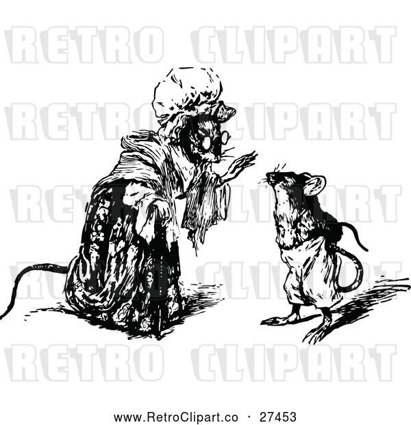 Vector Clip Art of Retro Mother Mouse Talking