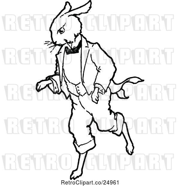 Vector Clip Art of Retro Mr Rabbit