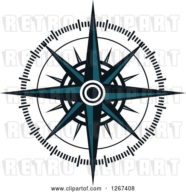 Vector Clip Art of Retro Nautical Compass Rose