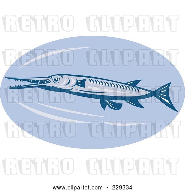 Vector Clip Art of Retro Needlefish Logo