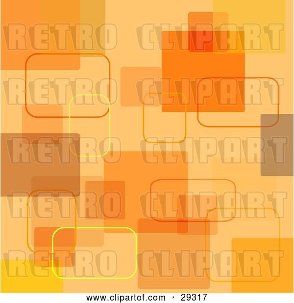 Vector Clip Art of Retro Orange and Yellow Square Background