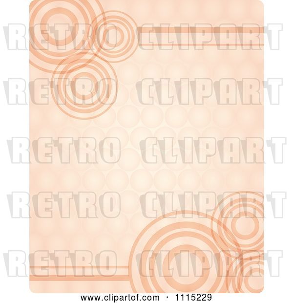 Vector Clip Art of Retro Orange Background with Circles and Rings