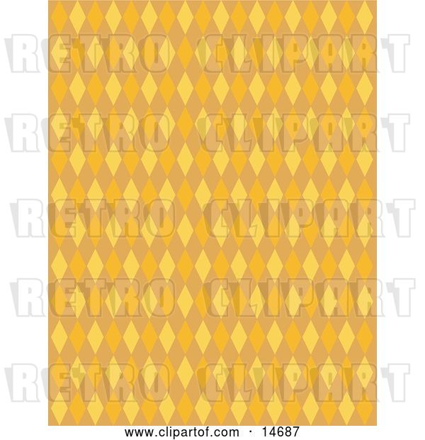 Vector Clip Art of Retro Orange Background with Colorful Diamonds Clipart Illustration