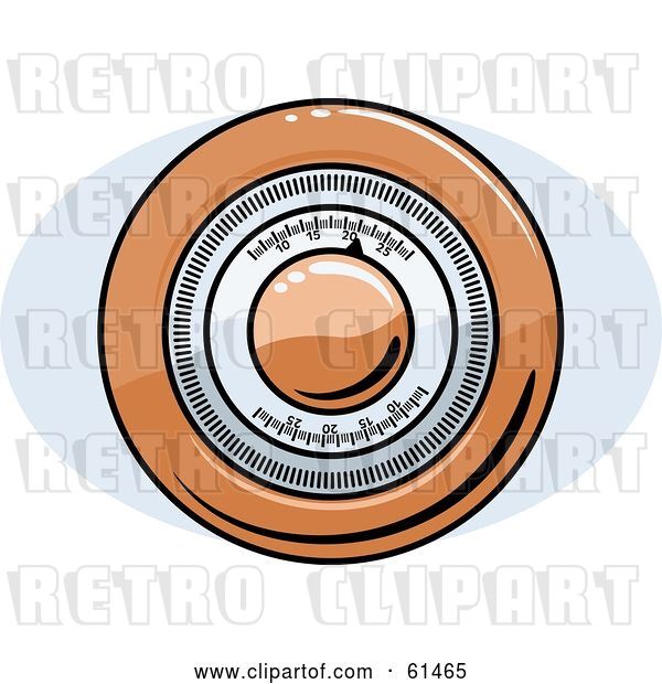 Vector Clip Art of Retro Orange Round Thermostat