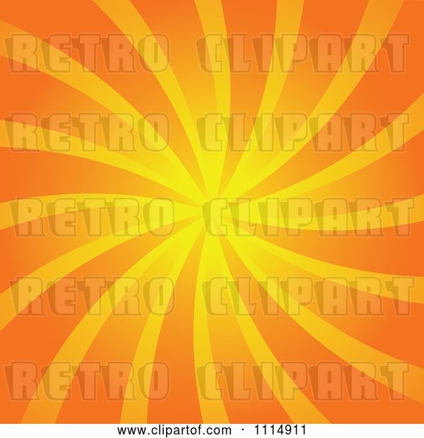 Vector Clip Art of Retro Orange Swirl Background 1