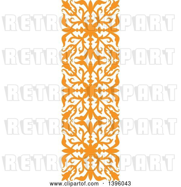 Vector Clip Art of Retro Orange Vintate Ornate Flourish Design Element Border