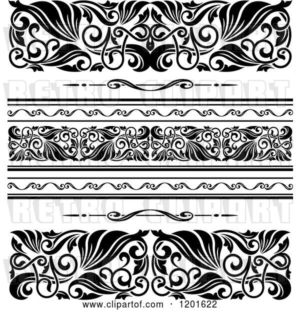 Vector Clip Art of Retro Ornate Border Designs