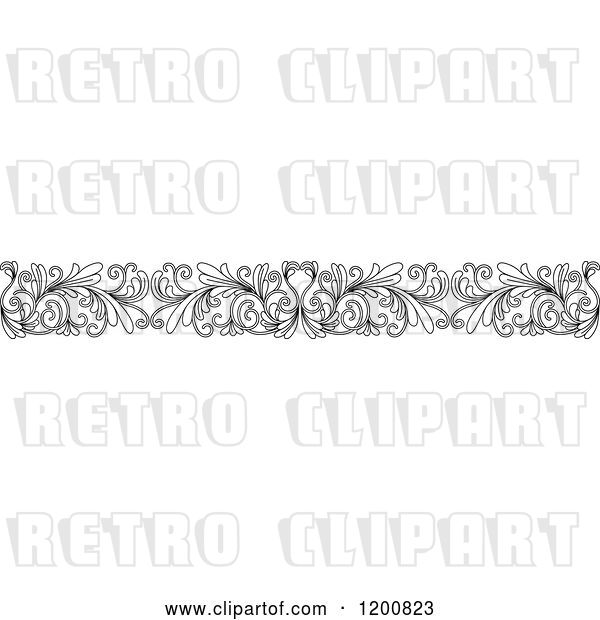 Vector Clip Art of Retro Ornate Floral Border 2
