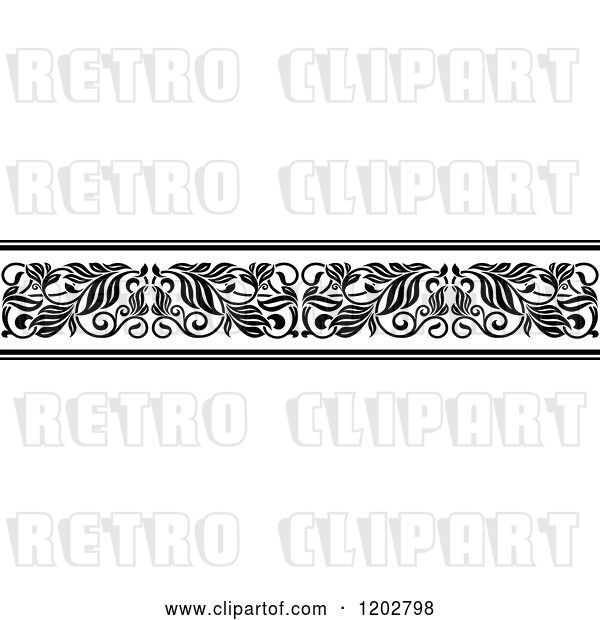 Vector Clip Art of Retro Ornate Floral Border Design 4