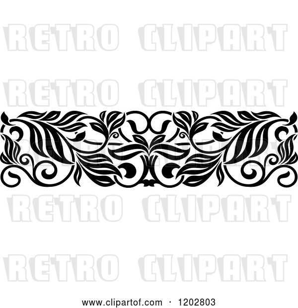 Vector Clip Art of Retro Ornate Floral Border Design 5