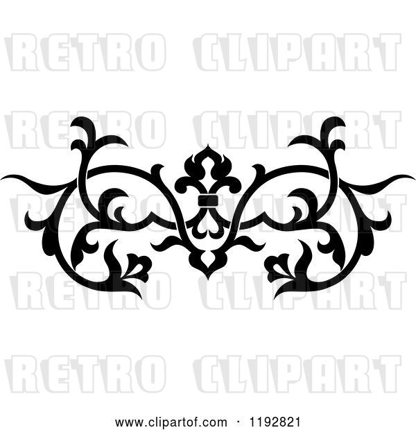 Vector Clip Art of Retro Ornate Floral Victorian Design Element 2
