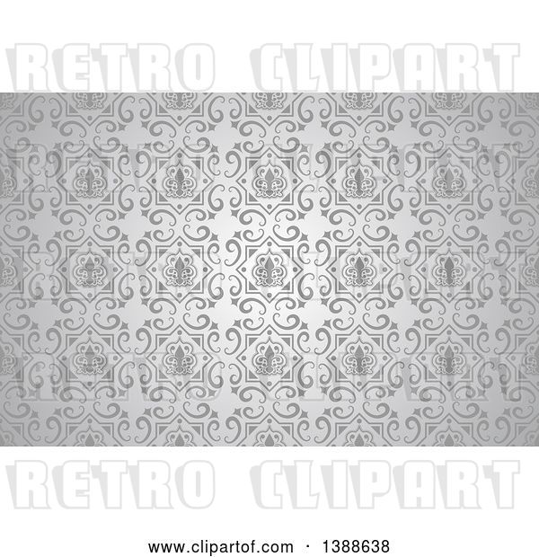 Vector Clip Art of Retro Ornate Silver Pattern Background