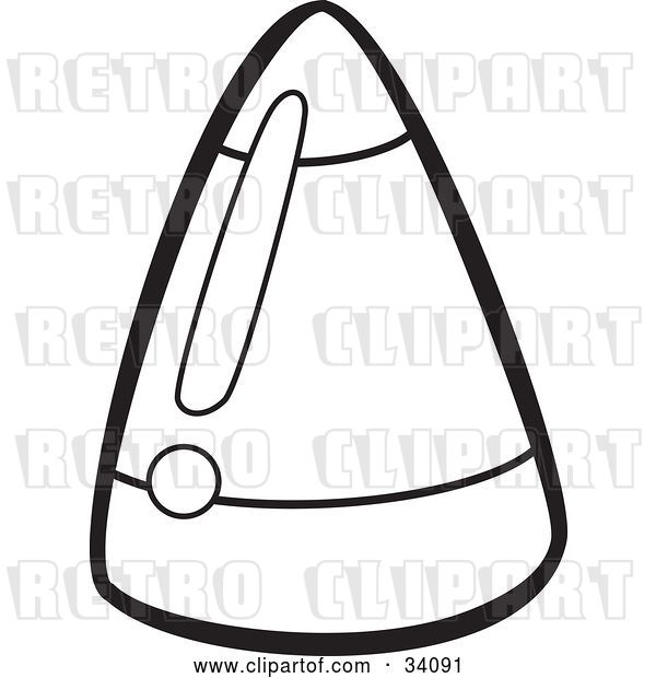 Vector Clip Art of Retro Outline of a Shiny Piece of Candy Corn
