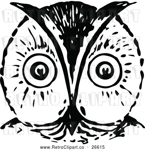 Vector Clip Art of Retro Owl Face