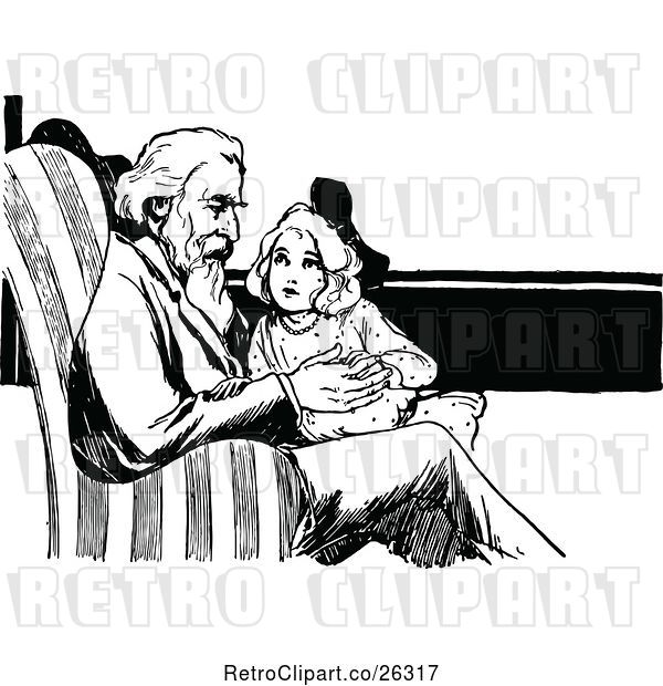 Vector Clip Art of Retro Oz Girl and Grandpa