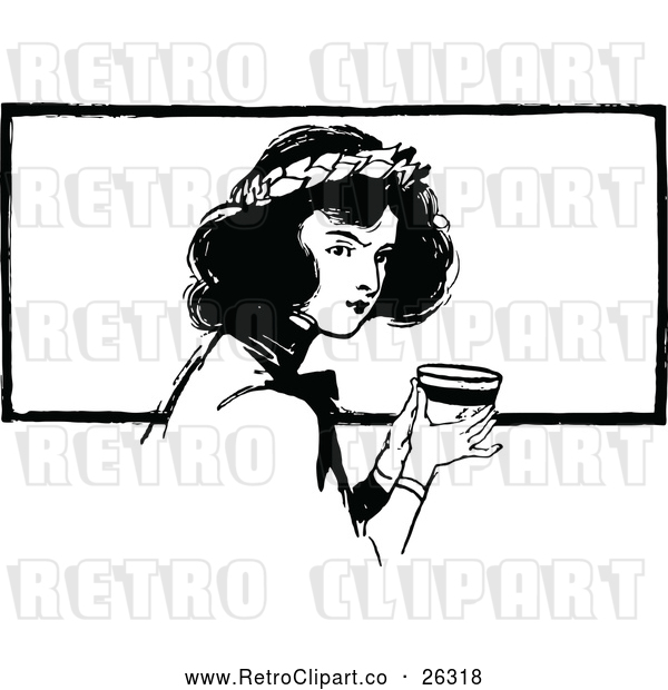 Vector Clip Art of Retro Oz Girl with Tea