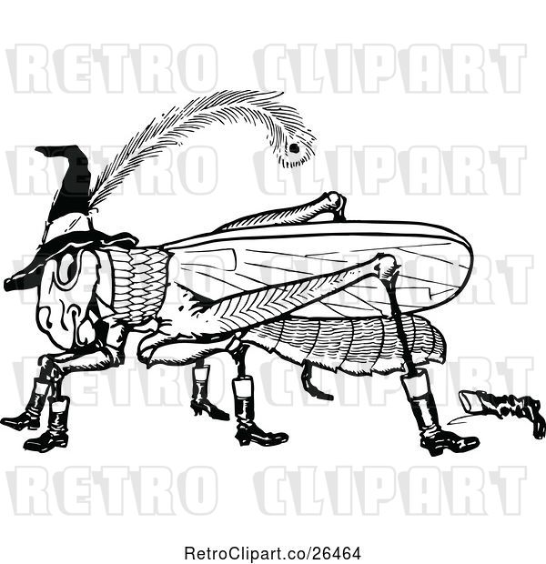 Vector Clip Art of Retro Oz Grasshopper