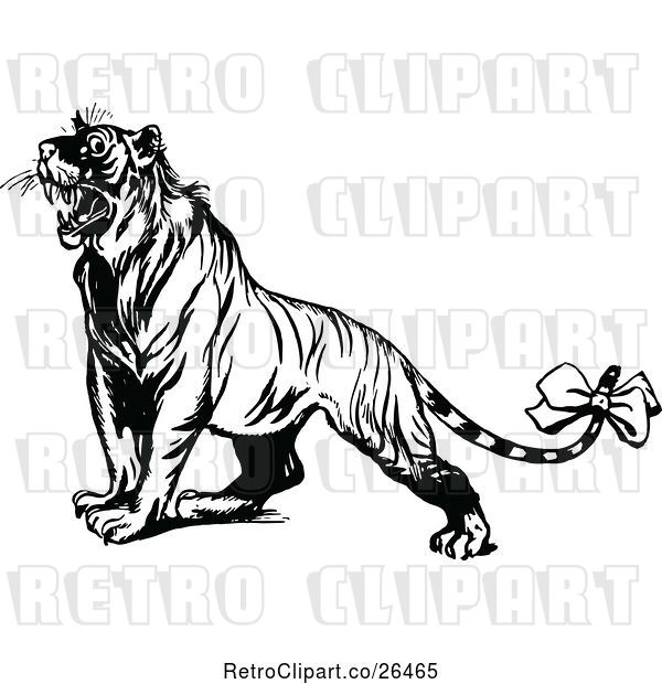 Vector Clip Art of Retro Oz Tiger
