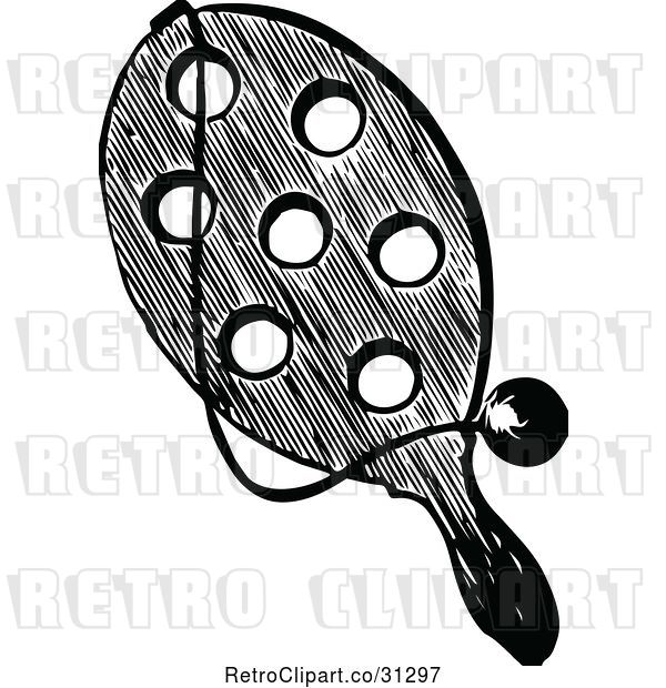 Vector Clip Art of Retro Paddle Ball Toy
