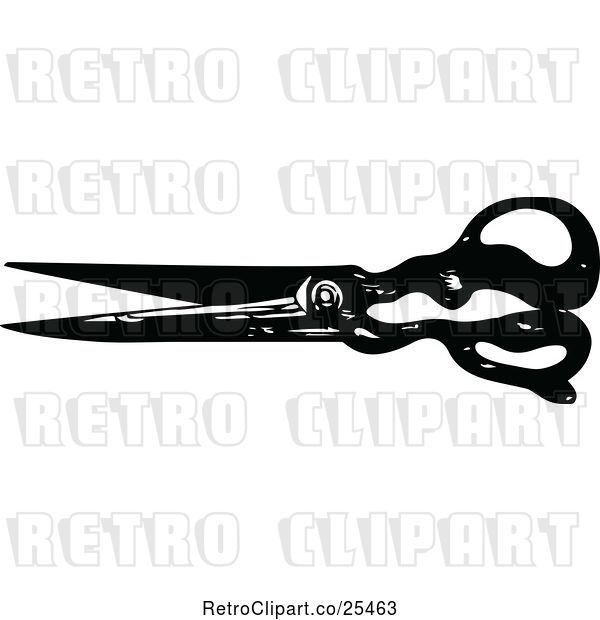 Vector Clip Art of Retro Pair of Scissors