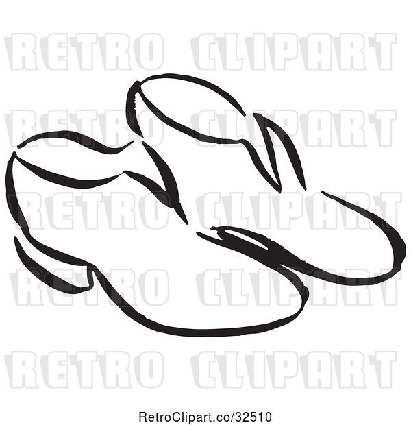 Vector Clip Art of Retro Pair of Shoes