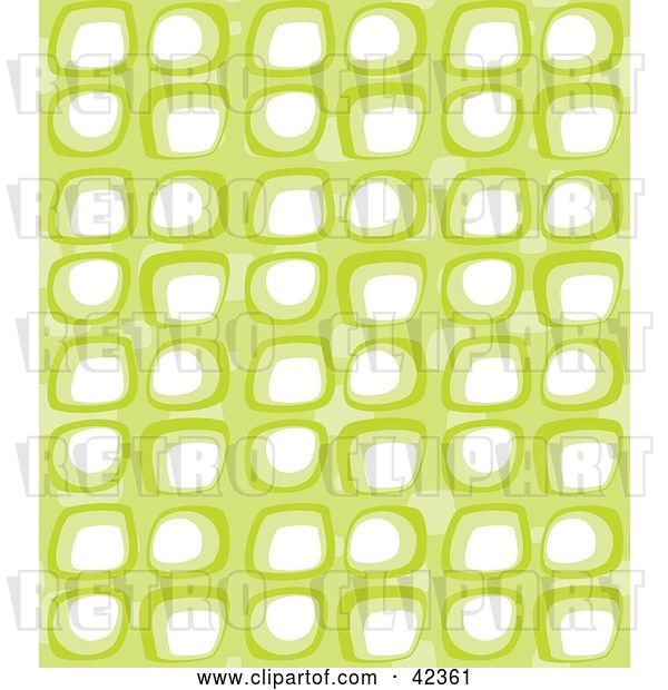 Vector Clip Art of Retro Pattern with Rows of White and Green Boxes