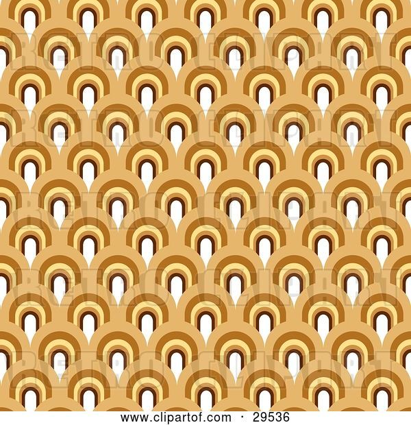 Vector Clip Art of Retro Patterned Background of White, Yellow and Brown Arches