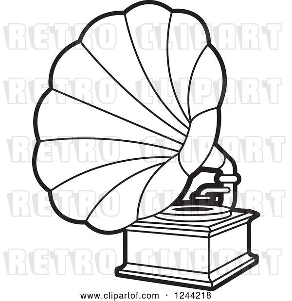 Vector Clip Art of Retro Phonograph Gramophone 4