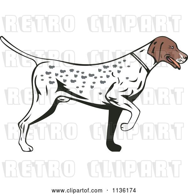 Vector Clip Art of Retro Pointer Hunting Dog
