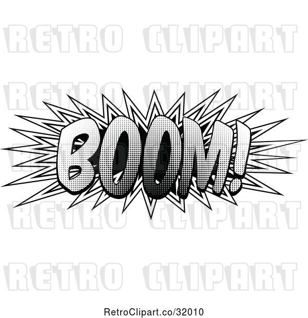 Vector Clip Art of Retro Pop Art Comic Styled Boom Explosion Sound Effect
