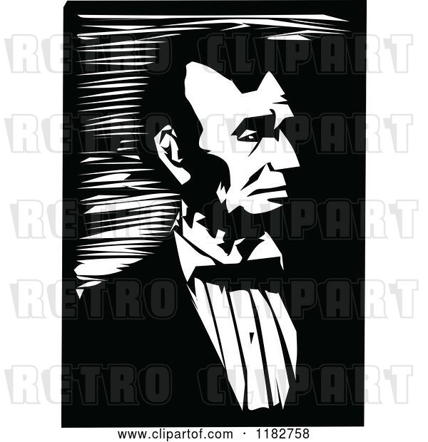 Vector Clip Art of Retro Portrait of Abraham Lincoln