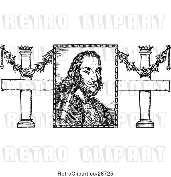 Vector Clip Art of Retro Portrait of Prospero Colonna