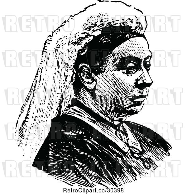 Vector Clip Art of Retro Portrait of Queen Victoria