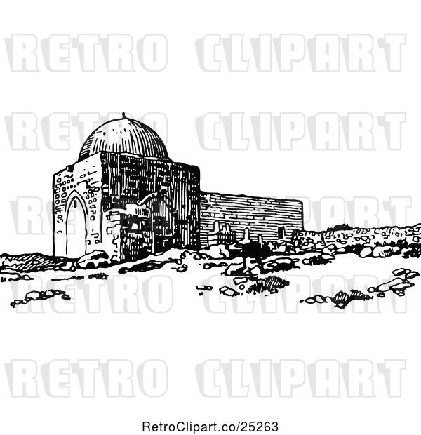 Vector Clip Art of Retro Rachels Tomb near Bethlehem