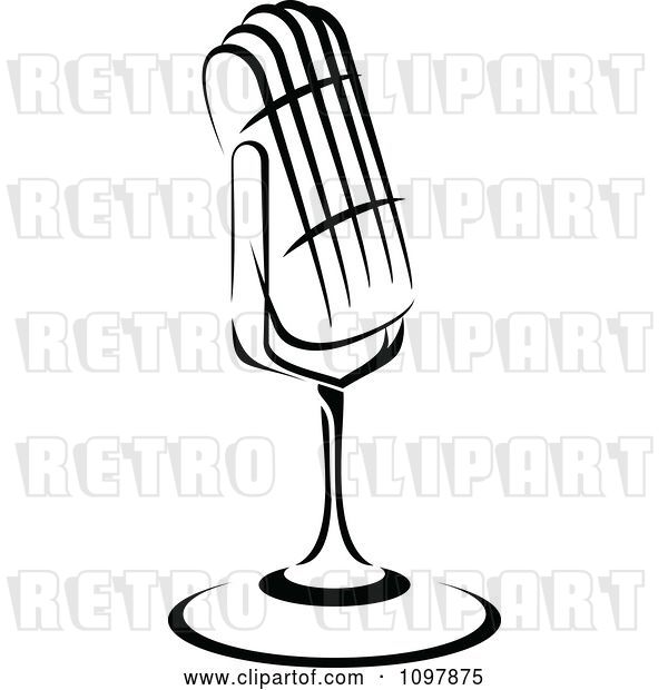 Vector Clip Art of Retro Radio Desk Microphone 2