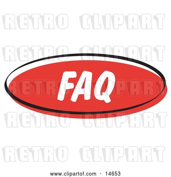 Vector Clip Art of Retro Red FAQ Internet Website Button