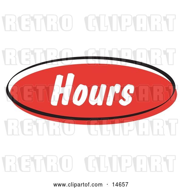 Vector Clip Art of Retro Red Hours Internet Website Button