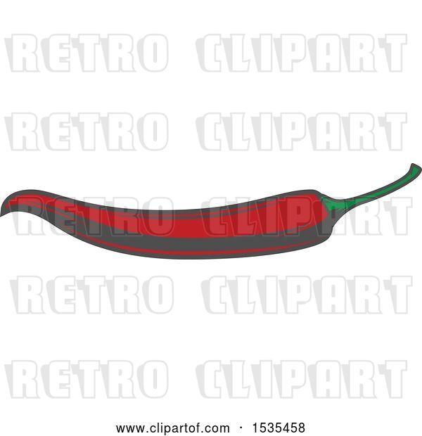 Vector Clip Art of Retro Red Pepper, in Style